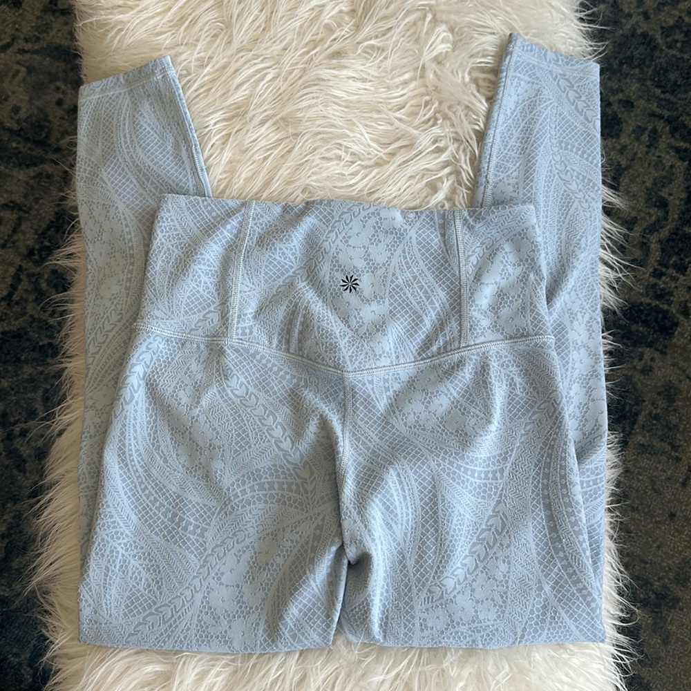 Athleta Elation textured tight leggings size Small, blue